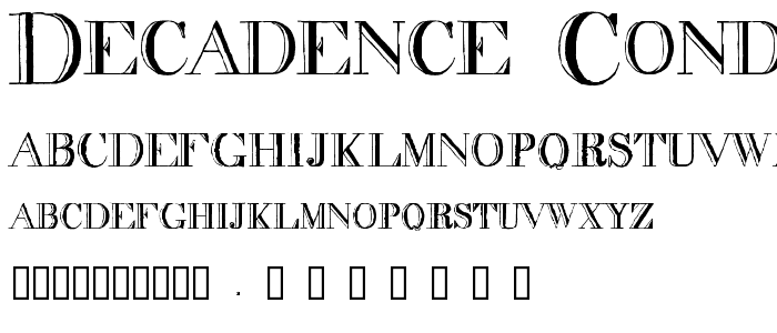 decadence condensed font